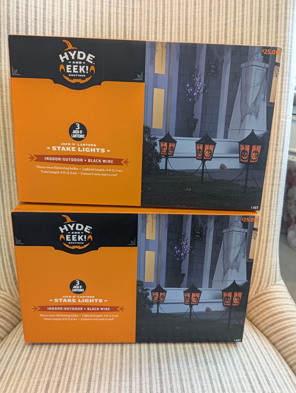 Brand New Orange Jack-O'-Lantern Stake Lights